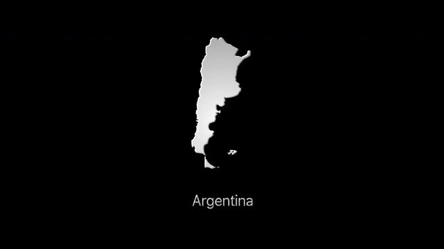 Luminous argentina digital country map animation