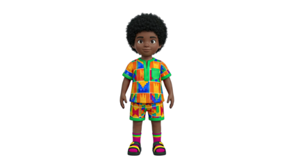 Young Boy in Kente Cloth Outfit