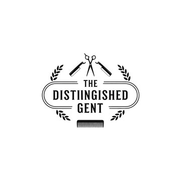 The Distinguished Gent Barber Shop Logo Design.