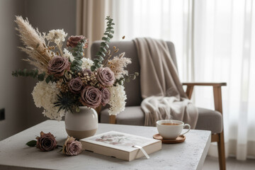 Floral Arrangement by Sofa
