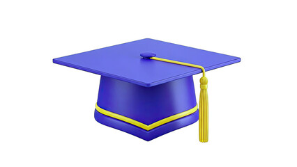 Purple Graduation Cap with Yellow Tassel