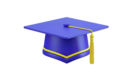 Purple Graduation Cap with Yellow Tassel