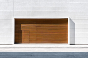 Yakisugi wood texture creates striking contrast against modern white wall in this minimalist architectural facade with clean lines and geometric design