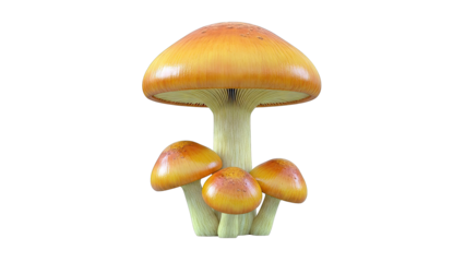 Three Orange Mushrooms