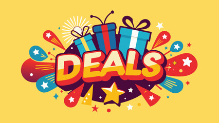 Eye-catching deals logo with rounded letters perfect for kids promotions and sales advertising