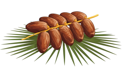 Ramadan dates on a stick isolated on transparent background for islamic holiday