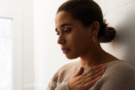 Woman living through sad moment