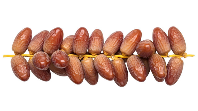Ramadan dates on a string isolated on transparent background for eid or fasting