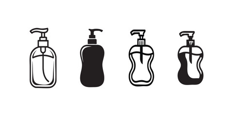 Handwash Bottle Vector Icon Collection