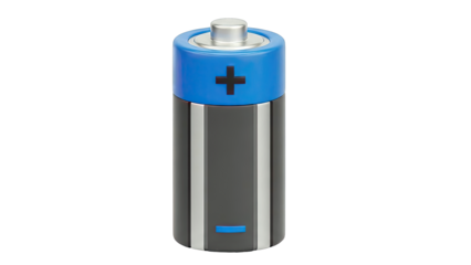 Single AA Battery with Blue Top and Plus Symbol