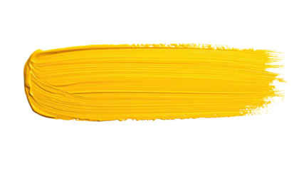 A vibrant, horizontal brushstroke of bright yellow paint against a solid black background