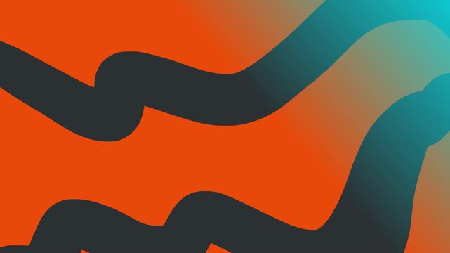 Thick stripes or ropes or paths twist and stretch towards the light side on a red background. Imitation of the moving bodies of worms or organisms that resemble vessels with a pulsating life.