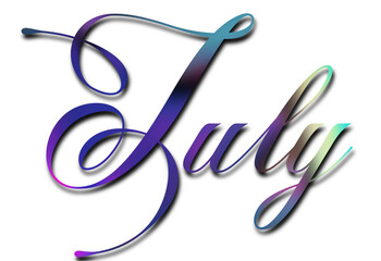 July handwritten calligraphy text isolated © Elisabeth