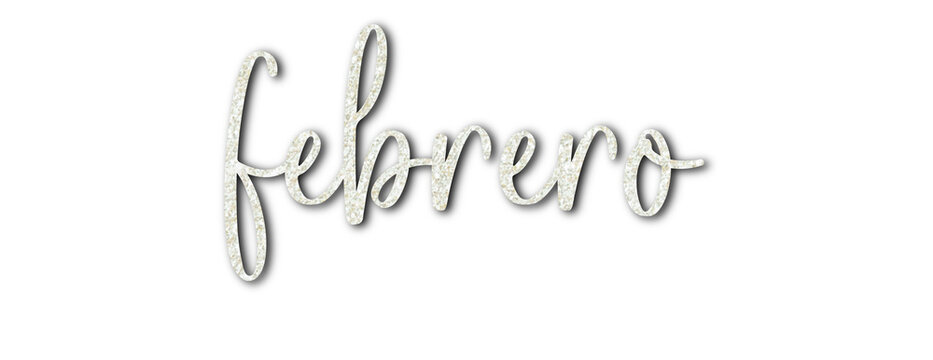 febrero hand lettering script typography isolated