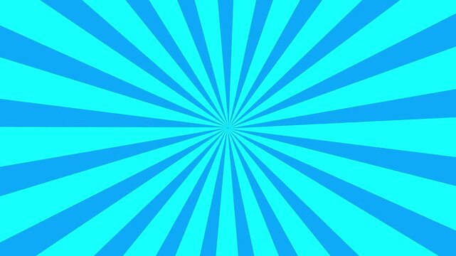 Colorful sunburst pattern background with rotating radial stripes. Retro sun light rays form dynamic circus style visual. Looping 4K sunburst animation suits comic, promo, and vibrant displays.