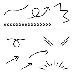 説明や強調に使える手描き風ライン装飾素材