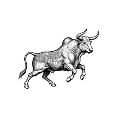 Fototapeta premium Ancient minoan bull engraving.