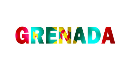 Fototapeta premium Grenada Text With Flag Isolated On Transparent PNG Background
