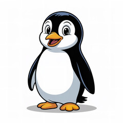 Obraz premium Cute Cartoon Penguin Character for Digital Image Mixing Creative Vector Illustration Blending and Graphic Design Projects