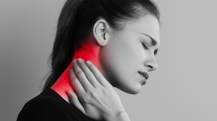 
Neck Pain and Muscle Strain in Woman &ndash; Cervical Spine Pain, Stress and Health Problem Concept