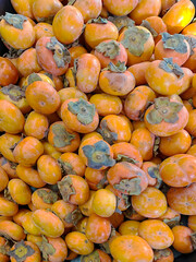 Fresh persimmons at a market stand