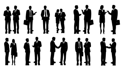 Business people, set of vector silhouettes
