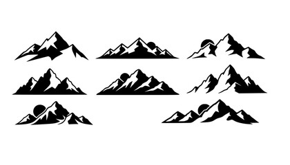 mountain silhouette icon vector set for logo
