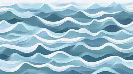 Abstract, layered depiction of wavy ocean