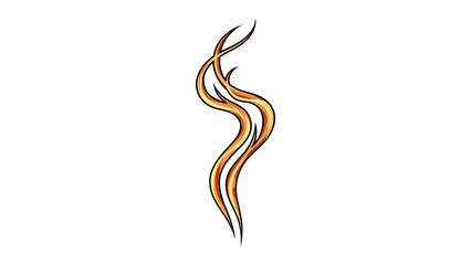 Stylized smoke or flame element with flowing lines and warm colors. Lunar New Year transparent background png