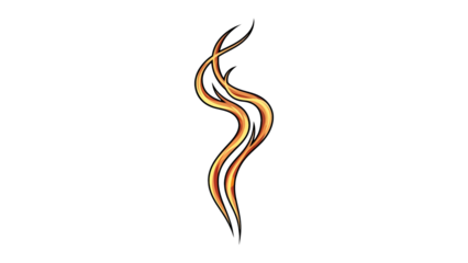 Stylized smoke or flame element with flowing lines and warm colors. Lunar New Year transparent background png
