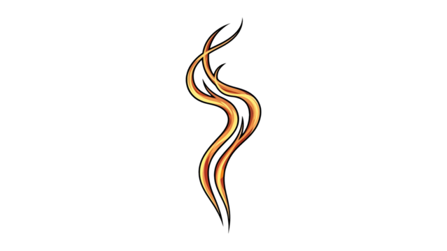 Stylized smoke or flame element with flowing lines and warm colors. Lunar New Year transparent background png - Powered by Adobe