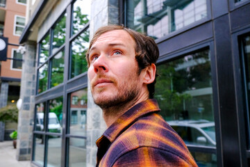 candid commuter in city 