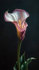 Elegant Calla Lily Flower on Dark Background &ndash; Luxury Floral Art and Botanical Beauty