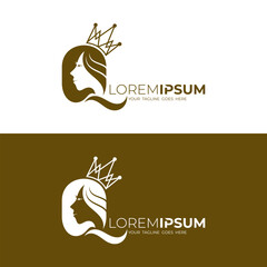 Q logo and queen design combination, logo of the beautiful queen of a kingdom