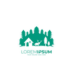logo of atmosphere in the forest there are trees and animals