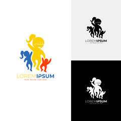 Children logo with charity design template, playground logo