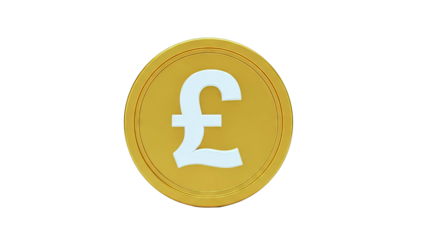 Gold Coin with Pound Sterling Symbol