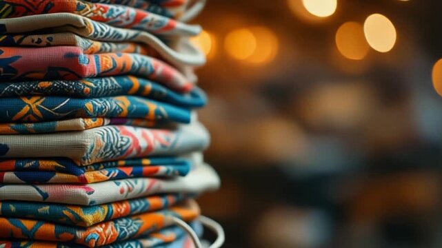 close up of colorful scarf