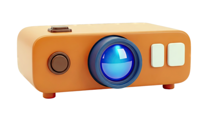 Orange 3D Projector with Blue Lens