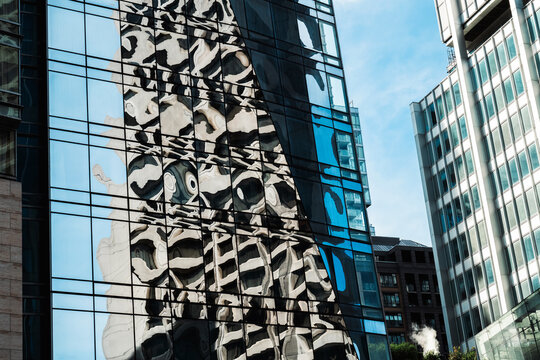 Abstract reflection city view