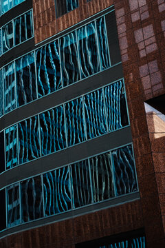 Teal linear window reflection
