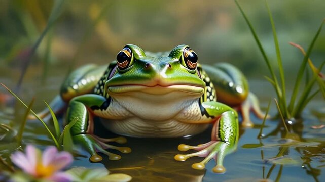 frog in the pond