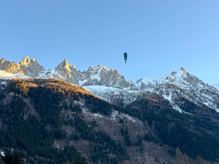 snow covered mountains in winter