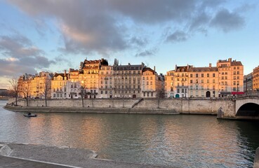 landscape of paris with the seine river 