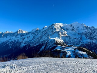 winter landscape with mountains in the alps 