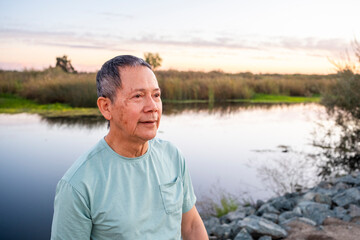 portrait of active senior in nature