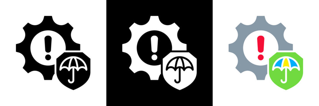 Mitigation Icon Set Glyph vector Illustration 