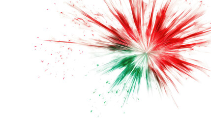 Vibrant fireworks explosion on transparent background