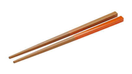 Pair of Wood and Orange Chopsticks