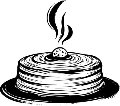 Minimalist Sumi-e Style Kunafa Illustration with Brush Stroke Te
 - Powered by Adobe